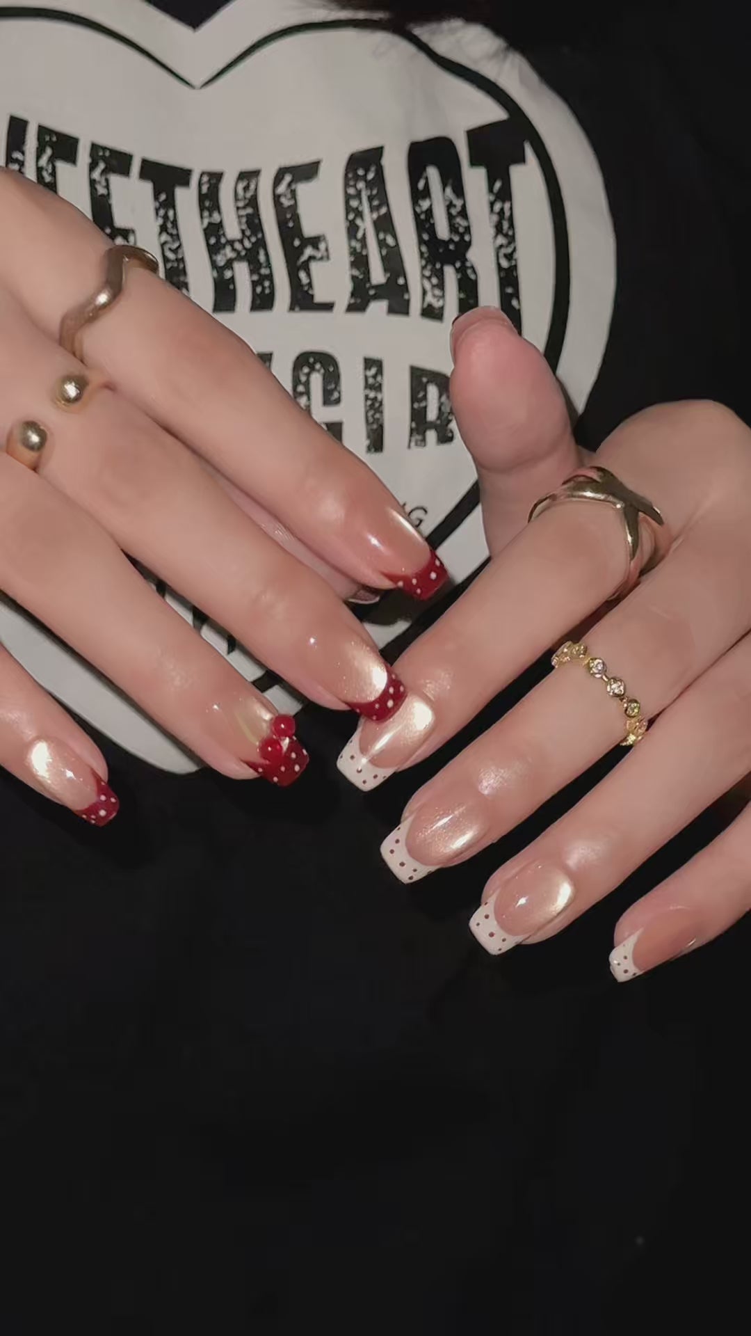 Cherry Noir | Short Square Luxury Press-On Nails