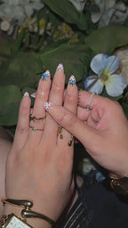 Blueberry Dot | Short Almond Luxury Press-On Nails