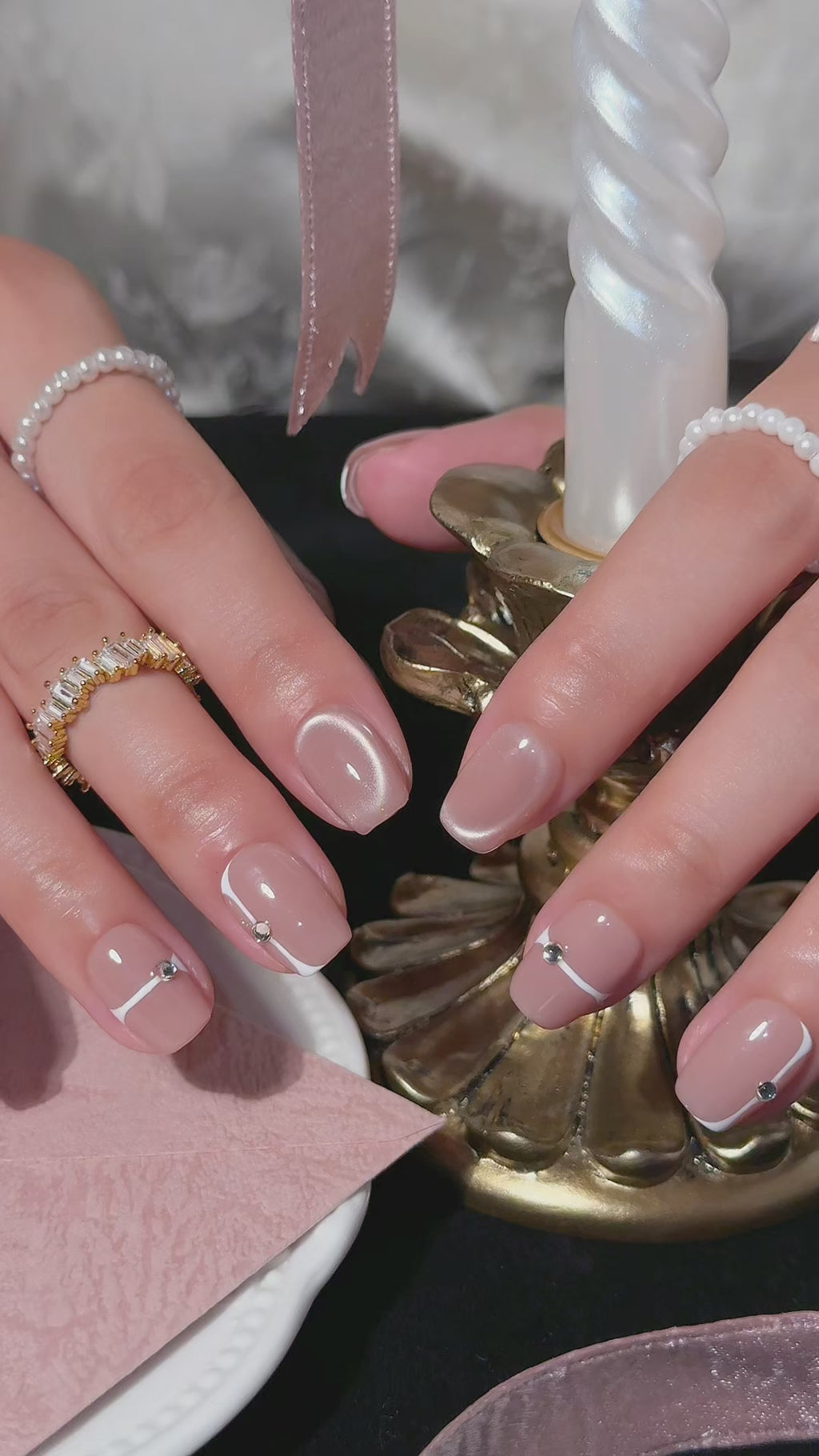 Ivory Grace | Short Square Luxury Press-On Nails