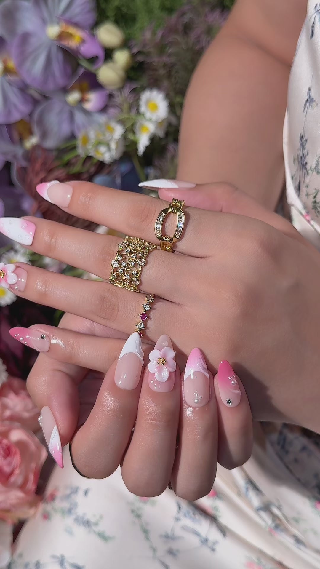 Blush Petal | Medium Almond Luxury Press-On Nails